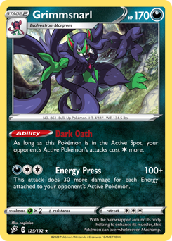 Grimmsnarl - Rebel Clash - #125 - Pokemon TCG card