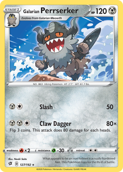 Galarian Perrserker #127 Galarian Perrserker - Rebel Clash - #127 - Pokemon TCG card