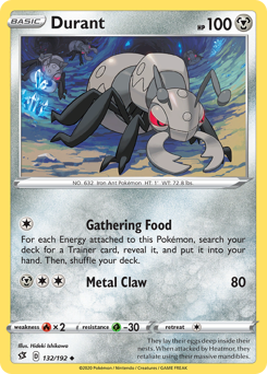 Durant - Rebel Clash - #132 - Pokemon TCG card