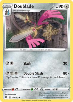 Doublade #134 Doublade - Rebel Clash - #134 - Pokemon TCG card