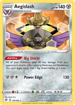 Aegislash - Rebel Clash - #135 - Pokemon TCG card