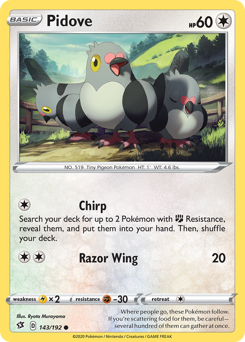 Pidove #143 Pidove - Rebel Clash - #143 - Pokemon TCG card