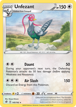 Unfezant - Rebel Clash - #145 - Pokemon TCG card