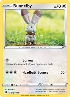 Bunnelby #146 Bunnelby - Rebel Clash - #146 - Pokemon TCG card