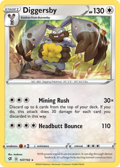 Diggersby #147 Diggersby - Rebel Clash - #147 - Pokemon TCG card