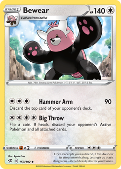 Bewear #150 Bewear - Rebel Clash - #150 - Pokemon TCG card