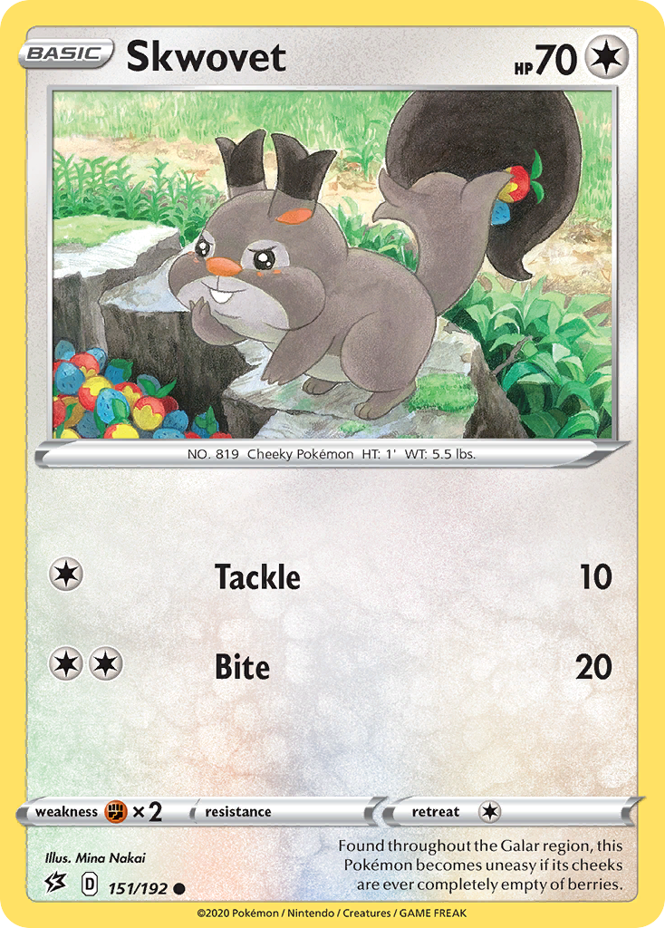 Skwovet - Rebel Clash - #151 - Pokemon TCG card
