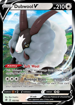 Dubwool V #153 Dubwool V - Rebel Clash - #153 - Pokemon TCG card