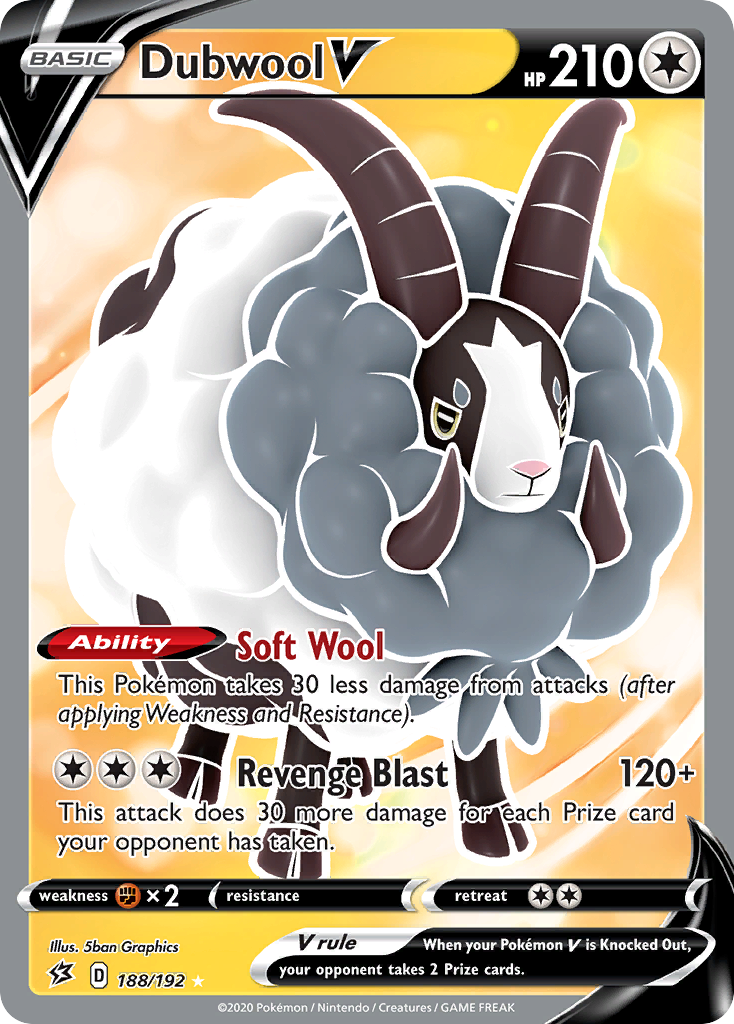 Dubwool V - Rebel Clash - #188 - Pokemon TCG card