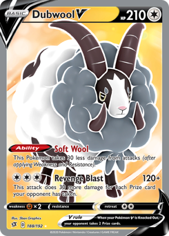 Dubwool V #188 Dubwool V - Rebel Clash - #188 - Pokemon TCG card