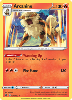 Arcanine #28 Arcanine - Rebel Clash - #28 - Pokemon TCG card