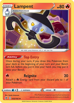 Lampent #32 Lampent - Rebel Clash - #32 - Pokemon TCG card