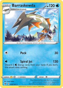 Barraskewda #53 Barraskewda - Rebel Clash - #53 - Pokemon TCG card