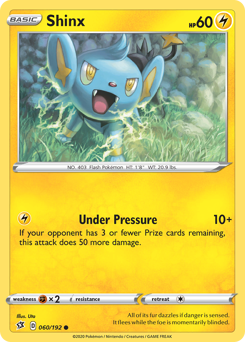 Shinx #60 Shinx - Rebel Clash - #60 - Pokemon TCG card