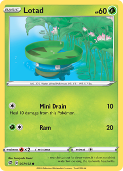 Lotad #7 Lotad - Rebel Clash - #7 - Pokemon TCG card
