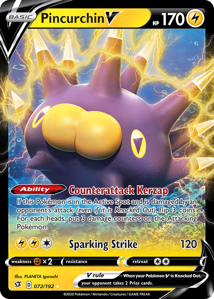 Pincurchin V - Rebel Clash - #72 - Pokemon TCG card