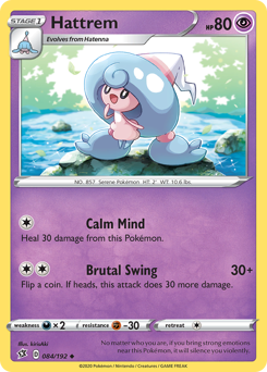 Hattrem - Rebel Clash - #84 - Pokemon TCG card