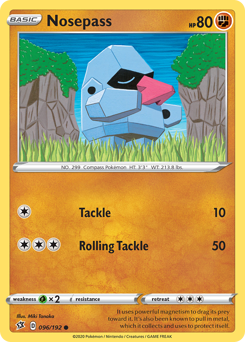 Nosepass #96 Nosepass - Rebel Clash - #96 - Pokemon TCG card