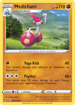 Medicham #98 Medicham - Rebel Clash - #98 - Pokemon TCG card