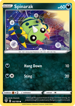 Spinarak - Darkness Ablaze - #102 - Pokemon TCG card
