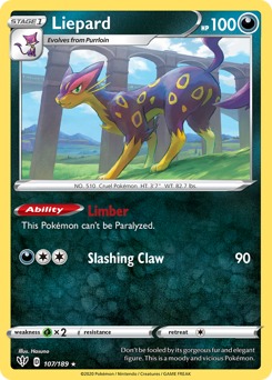 Liepard - Darkness Ablaze - #107 - Pokemon TCG card