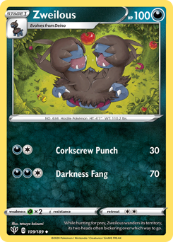 Zweilous #109 Zweilous - Darkness Ablaze - #109 - Pokemon TCG card
