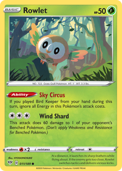 Rowlet #11 Rowlet - Darkness Ablaze - #11 - Pokemon TCG card