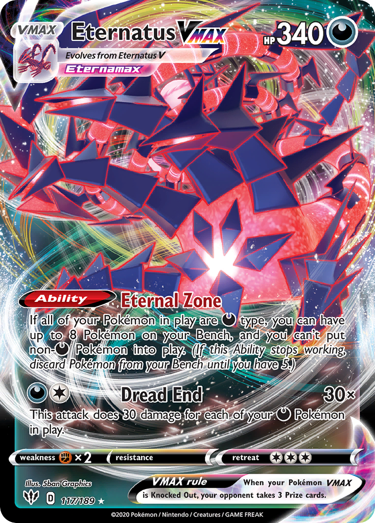 Eternatus VMAX - Darkness Ablaze - #117 - Pokemon TCG card