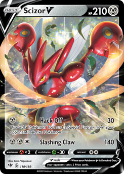 Scizor V - Darkness Ablaze - #118 - Pokemon TCG card