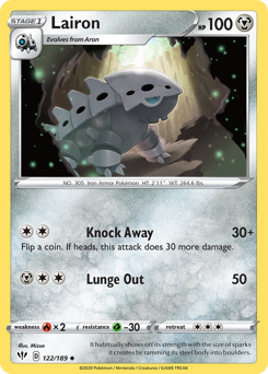 Lairon #122 Lairon - Darkness Ablaze - #122 - Pokemon TCG card