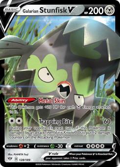 Galarian Stunfisk V - Darkness Ablaze - #128 - Pokemon TCG card