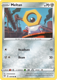 Meltan #129 Meltan - Darkness Ablaze - #129 - Pokemon TCG card