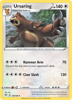 Ursaring - Darkness Ablaze - #139 - Pokemon TCG card