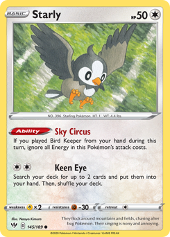 Starly - Darkness Ablaze - #145 - Pokemon TCG card