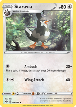 Staravia - Darkness Ablaze - #146 - Pokemon TCG card