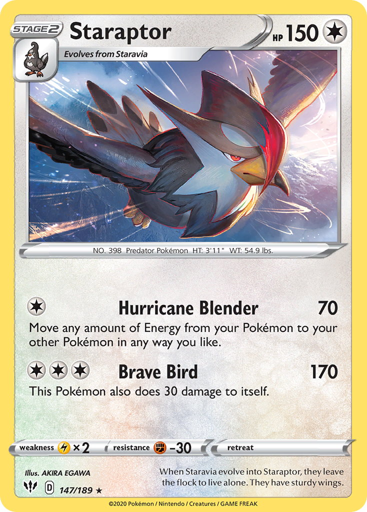 Staraptor - Darkness Ablaze - #147 - Pokemon TCG card