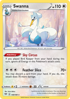 Swanna #149 Swanna - Darkness Ablaze - #149 - Pokemon TCG card