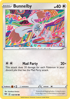 Bunnelby #150 Bunnelby - Darkness Ablaze - #150 - Pokemon TCG card