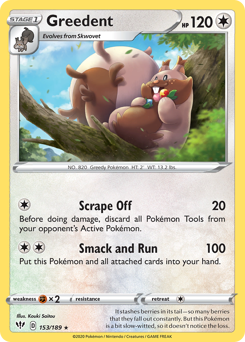 Greedent #153 Greedent - Darkness Ablaze - #153 - Pokemon TCG card