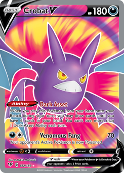 Crobat V #182 Crobat V - Darkness Ablaze - #182 - Pokemon TCG card