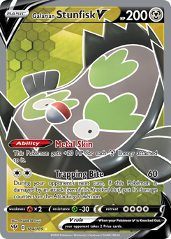 Galarian Stunfisk V - Darkness Ablaze - #184 - Pokemon TCG card