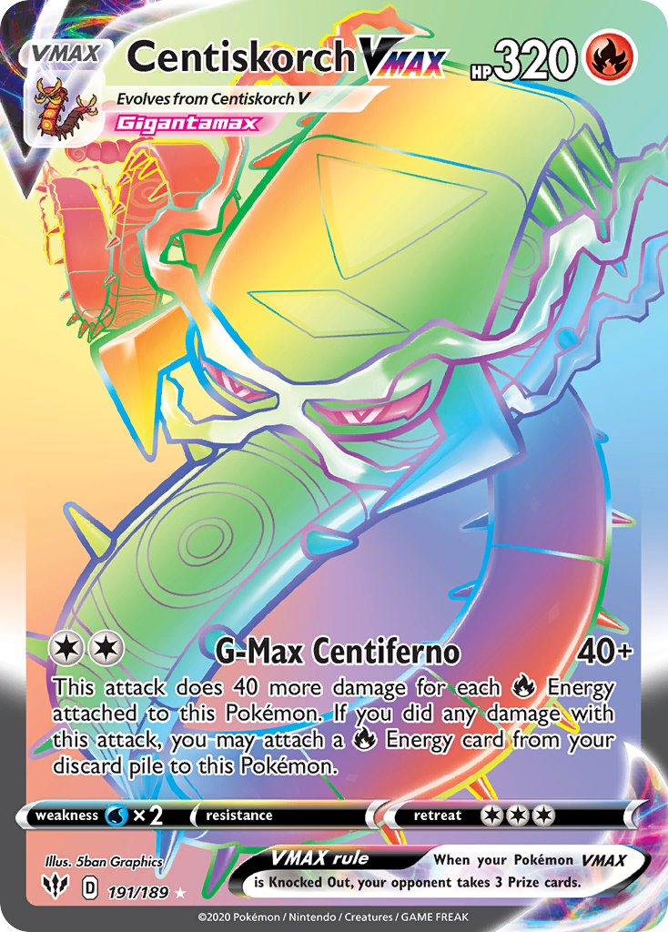 Centiskorch VMAX - Darkness Ablaze - #191 - Pokemon TCG card