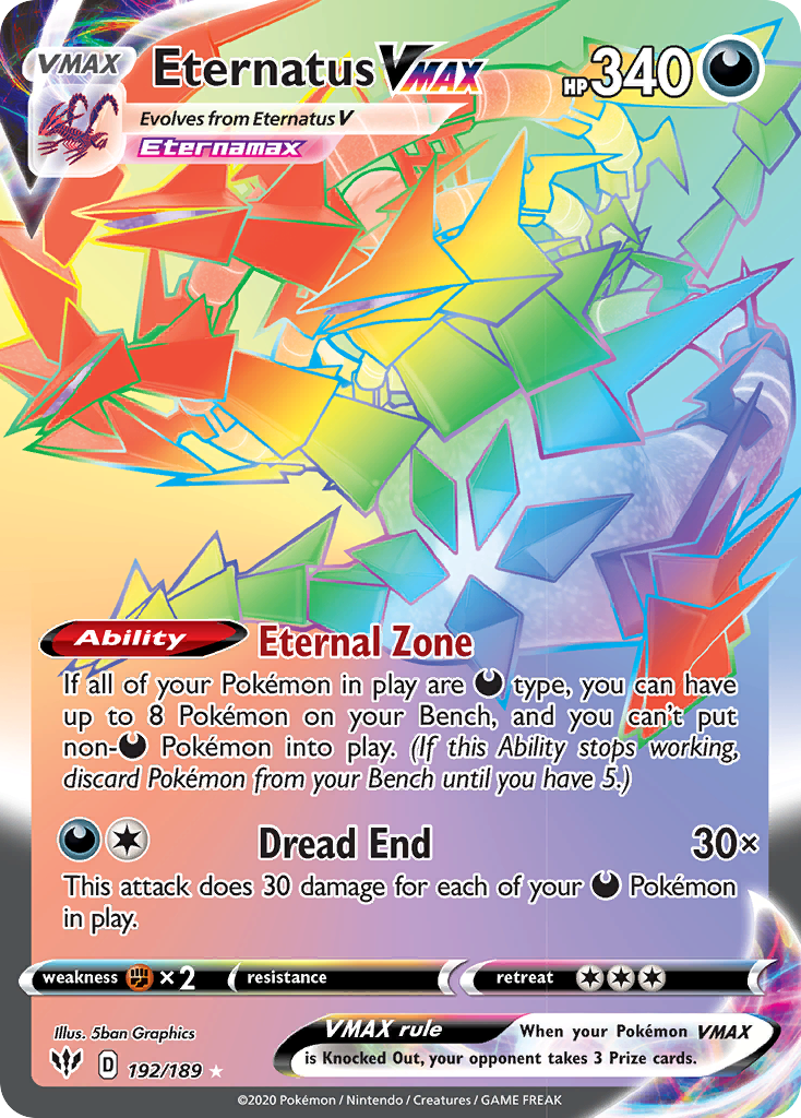 Eternatus VMAX - Darkness Ablaze - #192 - Pokemon TCG card