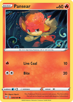 Pansear #26 Pansear - Darkness Ablaze - #26 - Pokemon TCG card