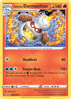 Galarian Darmanitan - Darkness Ablaze - #28 - Pokemon TCG card