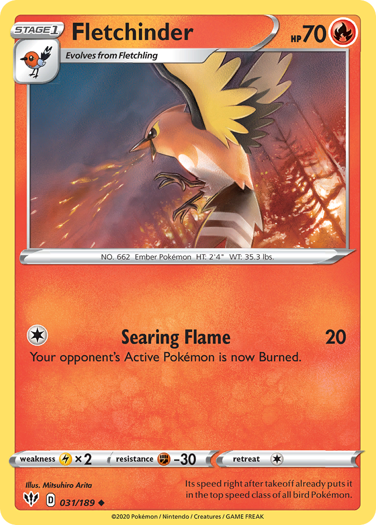 Fletchinder - Darkness Ablaze - #31 - Pokemon TCG card