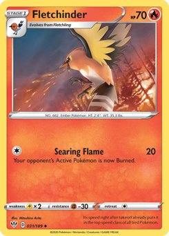 Fletchinder #31 Fletchinder - Darkness Ablaze - #31 - Pokemon TCG card