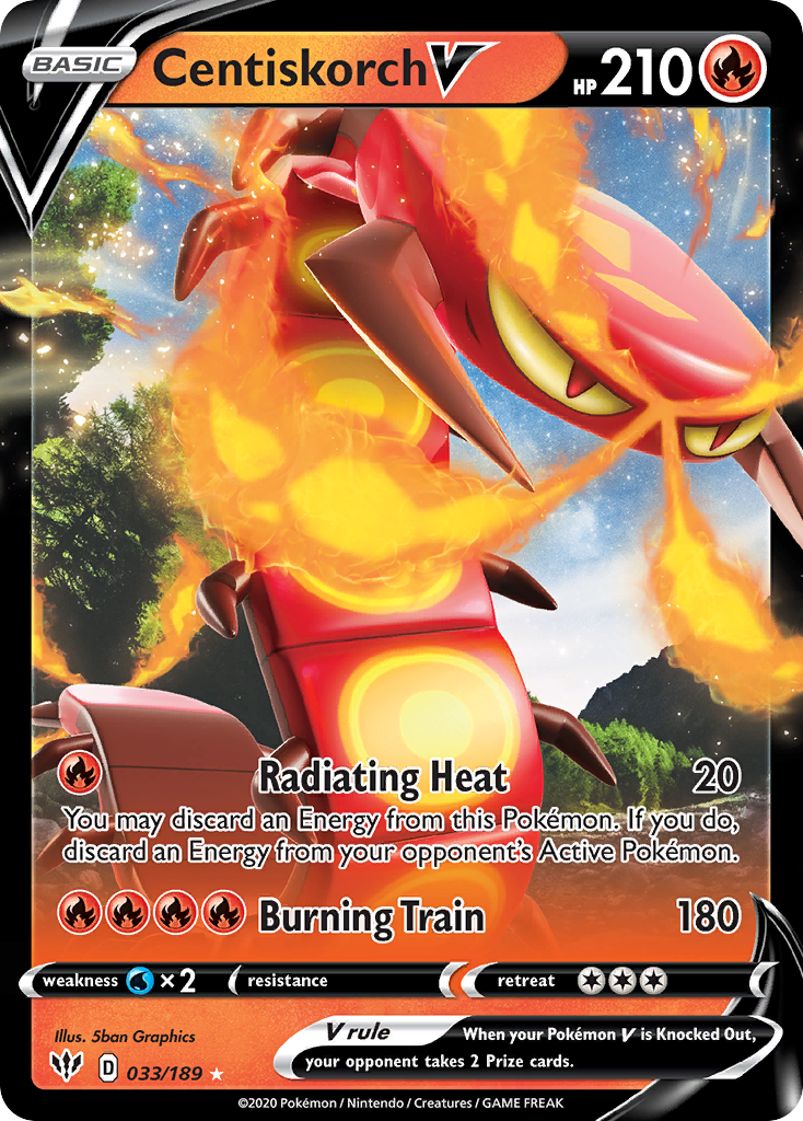 Centiskorch V - Darkness Ablaze - #33 - Pokemon TCG card