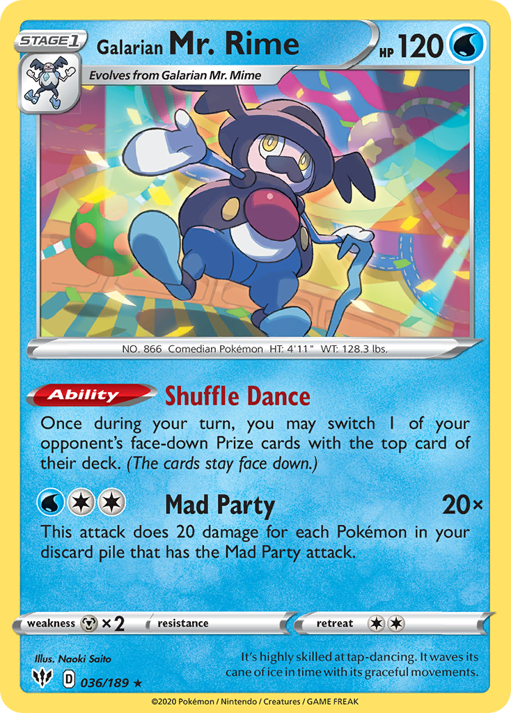 Galarian Mr. Rime - Darkness Ablaze - #36 - Pokemon TCG card
