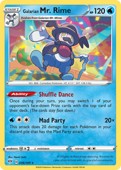 Galarian Mr. Rime #36 Galarian Mr. Rime - Darkness Ablaze - #36 - Pokemon TCG card